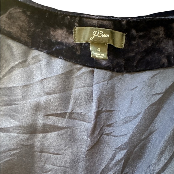 J. Crew Crushed Velvet Wrap Dress W/ Tie, Dark Blue Sz 4, Velour, Dressy - Picture 8 of 8